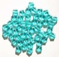 50 8mm Transparent Turquoise Star Beads